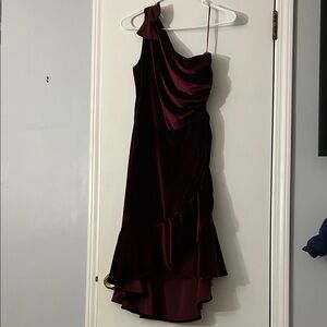 Chelsea & Violet One-Shoulder Wine Dress